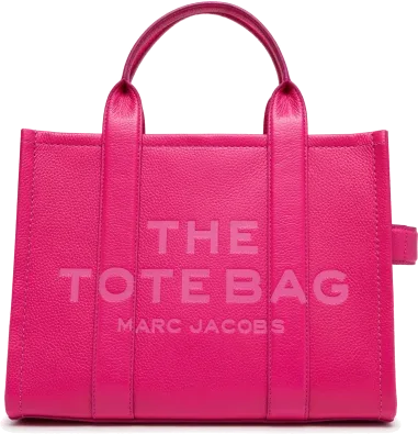 Sac à main Marc Jacobs The Medium Tote Bag rose fuschia en cuir grainé