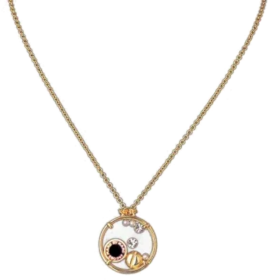 Collier Marc by Marc Jacobs - Disque noir flotant chaîne or