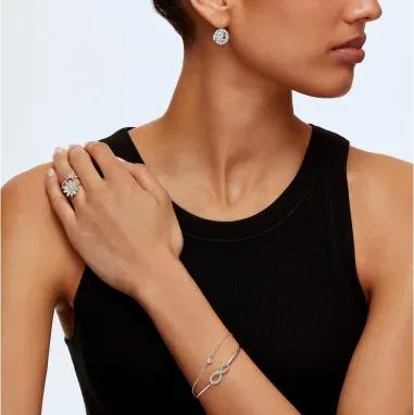Bracelet Jonc Infinity Swarovski - Rhodium Blanc — vue 5