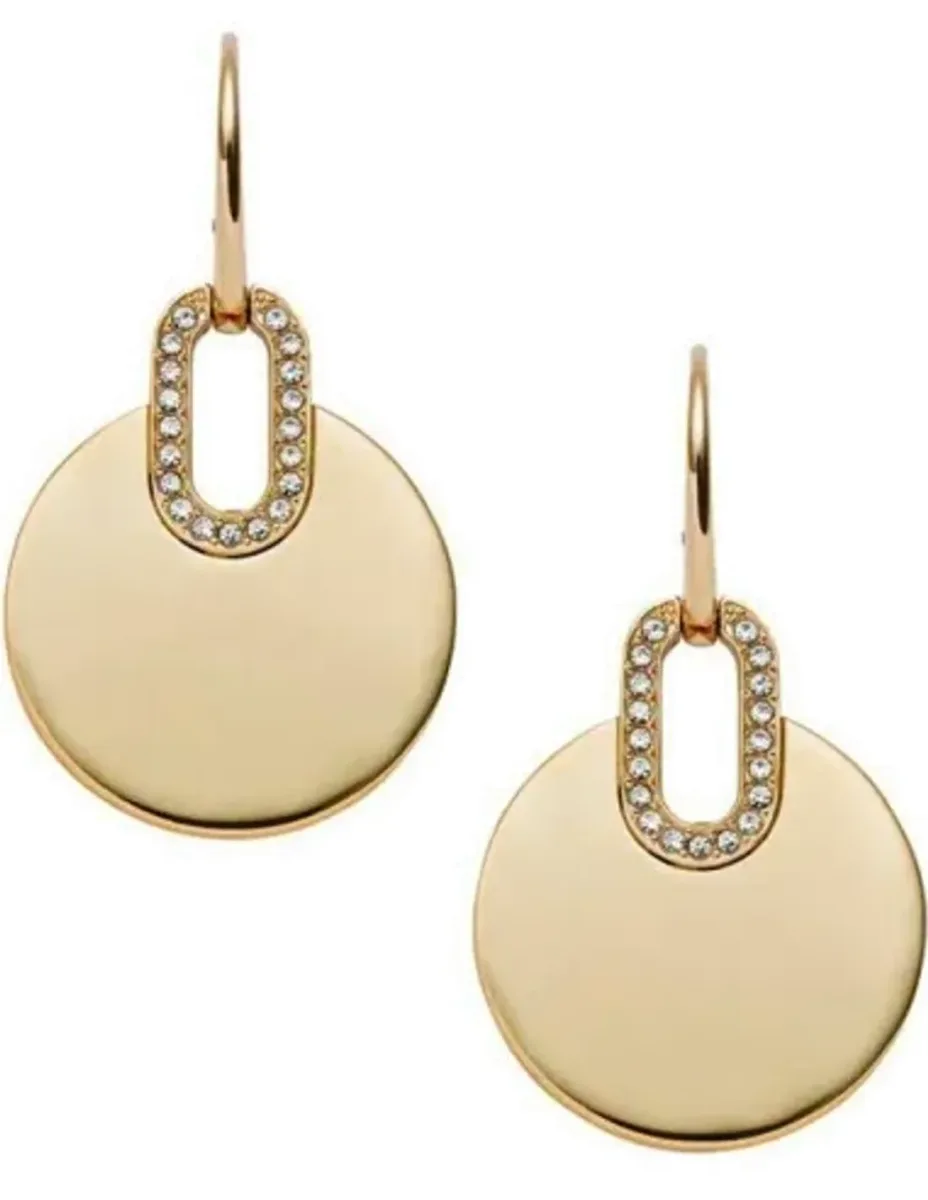 Boucles d'oreilles Michael Kors Disques Strass Or