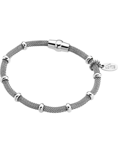 Bracelet Lotus Basic Maille Milanaise Argentée