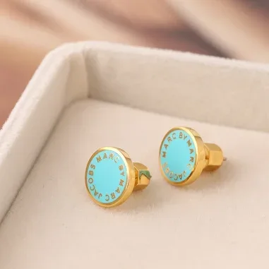 Boucles d'oreilles disque turquoise Marc by Marc Jacobs — vue 3