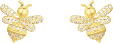 Boucles d'oreilles APM Monaco Mini Abeilles Plaqué Or Jaune