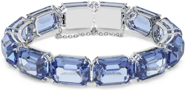Bracelet Millenia Cristaux Octogone Bleu Rhodié