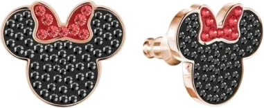 Boucles d'oreilles Mickey & Minnie Swarovski plaqué or rose — vue 2
