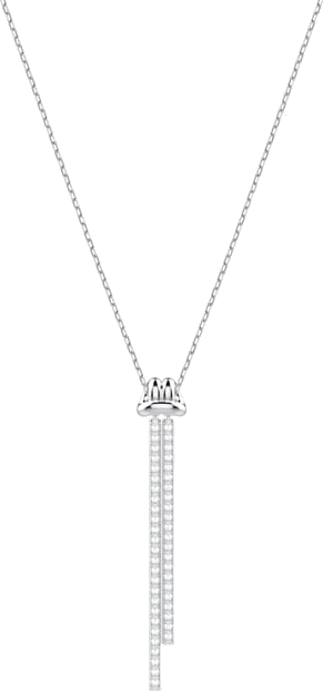 Pendentif Y Swarovski Lifelong - Rhodié & Cristaux Blancs