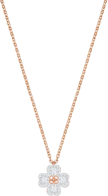 Collier Latisha Flower Swarovski - Pendentif Réversible Plaqué Or Rose — vue 3