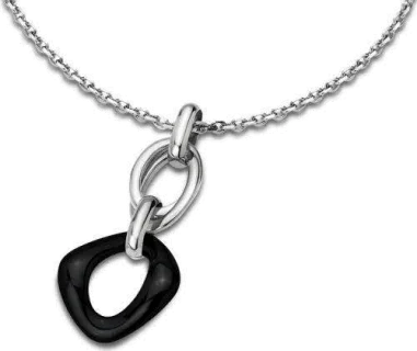 Collier Lotus Ceramic - Pendentif Noir et Argenté