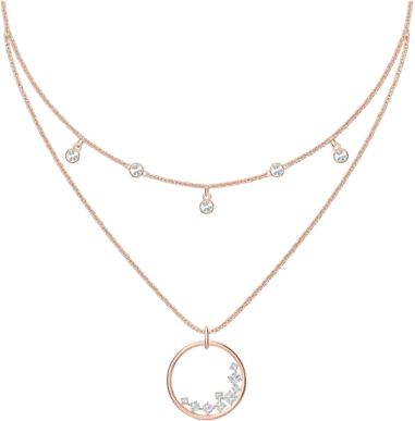 Collier North Swarovski - Cristaux blancs plaqué or rose