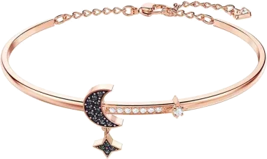Bracelet Jonc Duo Moon Swarovski - Plaqué Or Rose