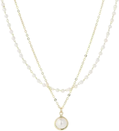 Collier Perles Victoria Bradley - Acier plaqué or fin