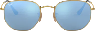 Lunettes de soleil Ray-Ban Hexagonal Flat Lenses - Verres bleu miroirs — vue 2