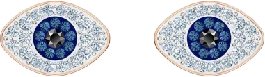 Boucles d'oreilles Symbolica Evil Eye or rose et cristaux bleus