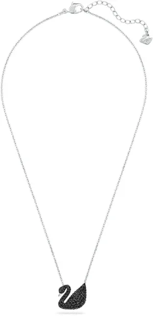 Collier Iconic Swan Swarovski - Cristaux Noirs Plaqué Rhodium — vue 2