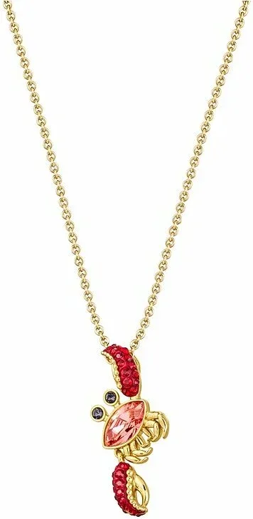 Collier Swarovski Ocean Crab plaqué or et cristaux rouges — vue 3