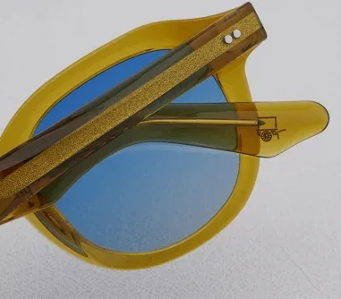 Lunettes de soleil Moscot DAHVEN rondes en acétate — vue 3