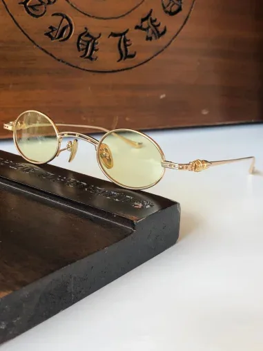 Lunettes de soleil rondes Chrome Hearts vintage en métal — vue 6