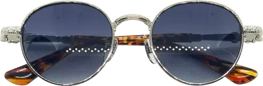 Lunettes de Soleil Rondes Chrome Hearts - Argent et Écaille de Tortue — vue 2