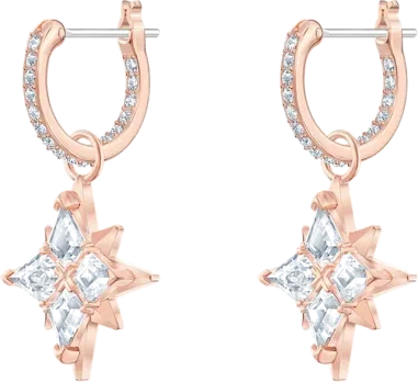Boucles d'oreilles Swarovski Symbolic Star plaqué or rose — vue 2