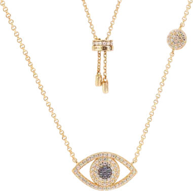Collier APM Monaco Œil Porte-Bonheur Cristaux Ajustable