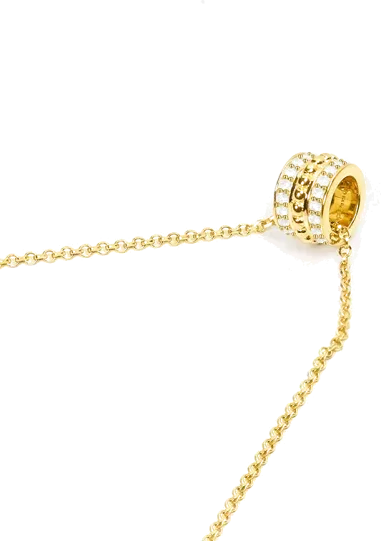 Collier APM Monaco Cercle Cristaux Plaqué Or Jaune Ajustable — vue 2