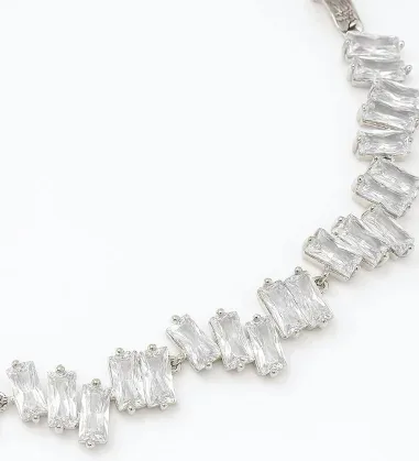 Collier Ras de Cou Vivienne Westwood Cristaux Baguette Argenté — vue 2