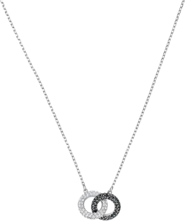 Collier Swarovski Stone - Cristaux Blancs et Noirs