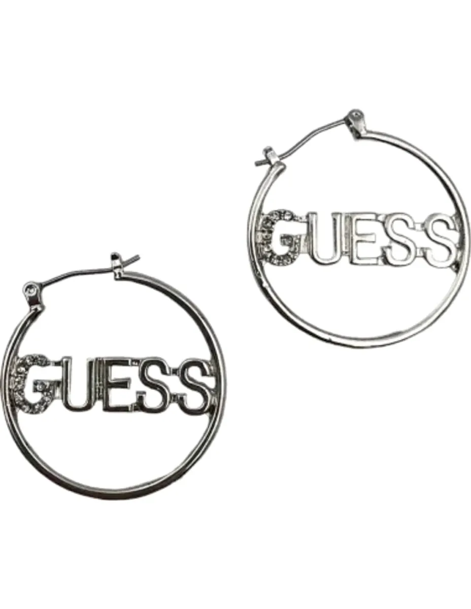 Boucles d'oreilles Guess rondes argentées cristaux