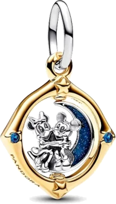Charm Pendentif Mickey & Minnie sur Lune Tournante