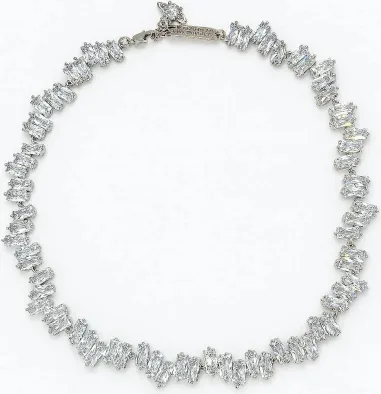 Collier Ras de Cou Vivienne Westwood Cristaux Baguette Argenté