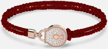 Bracelet Togetherness Swarovski - Corde Tressée Rouge et Cristaux