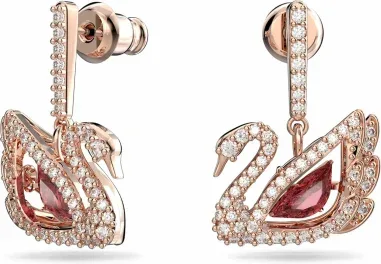 Boucles d'oreilles Swarovski Iconic Swan Lake plaqué or rose — vue 2