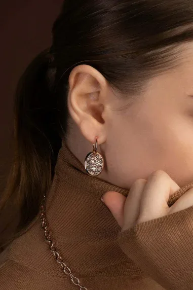 Boucles d'oreilles Festival ovales chocolat APM Monaco — vue 2