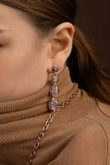 Boucles d'oreilles Festival Ovales Chocolat - APM Monaco — vue 2