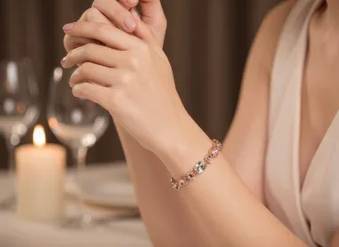 Bracelet Girlfriend Plaqué Or Rose et Cristaux — vue 2