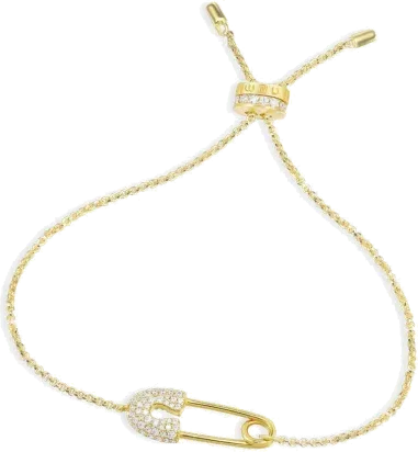 Bracelet APM Monaco Épingle Cristaux Blanc Or Jaune