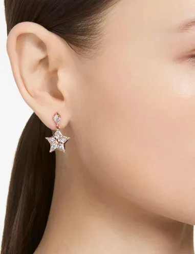Boucles d'oreilles Stella Swarovski - Étoiles plaqué or rose — vue 4
