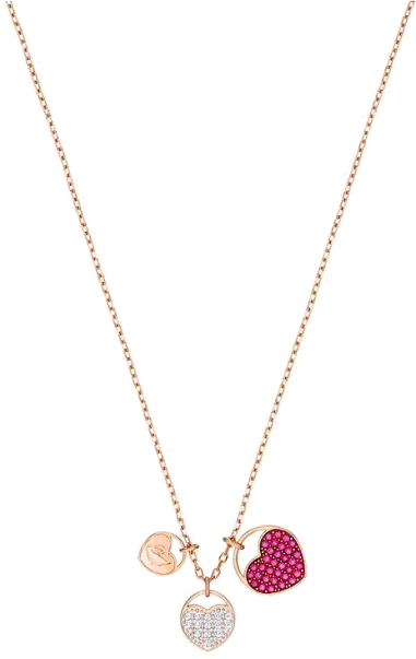 Collier Swarovski Ginger Cœurs Plaqué Or Rose