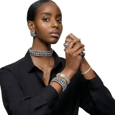 Collier Attract Solitaire Carré Rhodié - Swarovski — vue 5