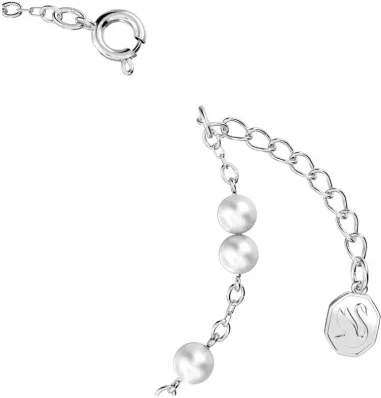 Bracelet Stella Swarovski - Perles Cristal Étoile Blanc Rhodié — vue 3