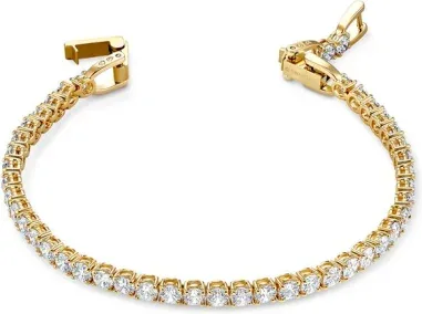 Bracelet Tennis Deluxe Swarovski - Plaqué Or et Pierres Blanches — vue 3
