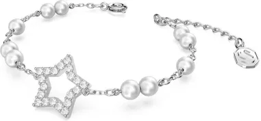 Bracelet Stella Swarovski - Perles Cristal Étoile Blanc Rhodié — vue 2
