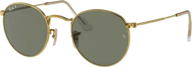 Lunettes de soleil Round Metal Ray-Ban - Dorées et vertes polarisées
