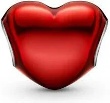 Charm Cœur Rouge Métallique Pandora — vue 3