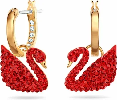 Boucles d'oreilles Swarovski Iconic Swan Lake rouge — vue 2