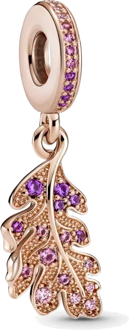 Charm Pendant Feuille de Chêne Rose Pandora