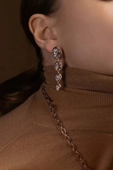 Boucles d'oreilles Festival Ovales Chocolat - APM Monaco — vue 4