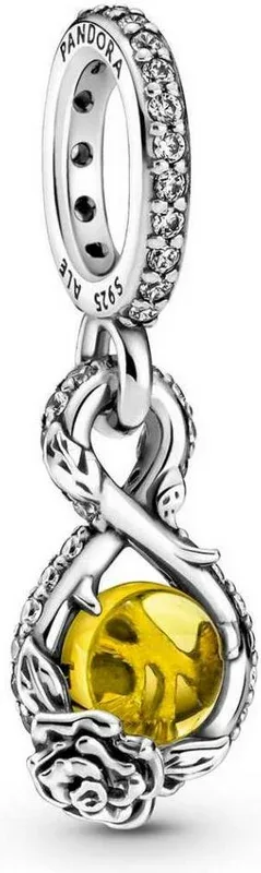 Charm Pandora Pendentif Argent Belle Infini & Rose Disney