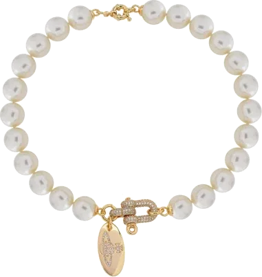 Choker Vivienne Westwood Perles Blanches et Cristaux — vue 2