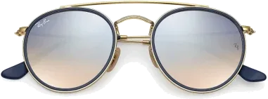 Ray-Ban Round Double Bridge - Monture Or et Verres Dégradés Miroir — vue 2